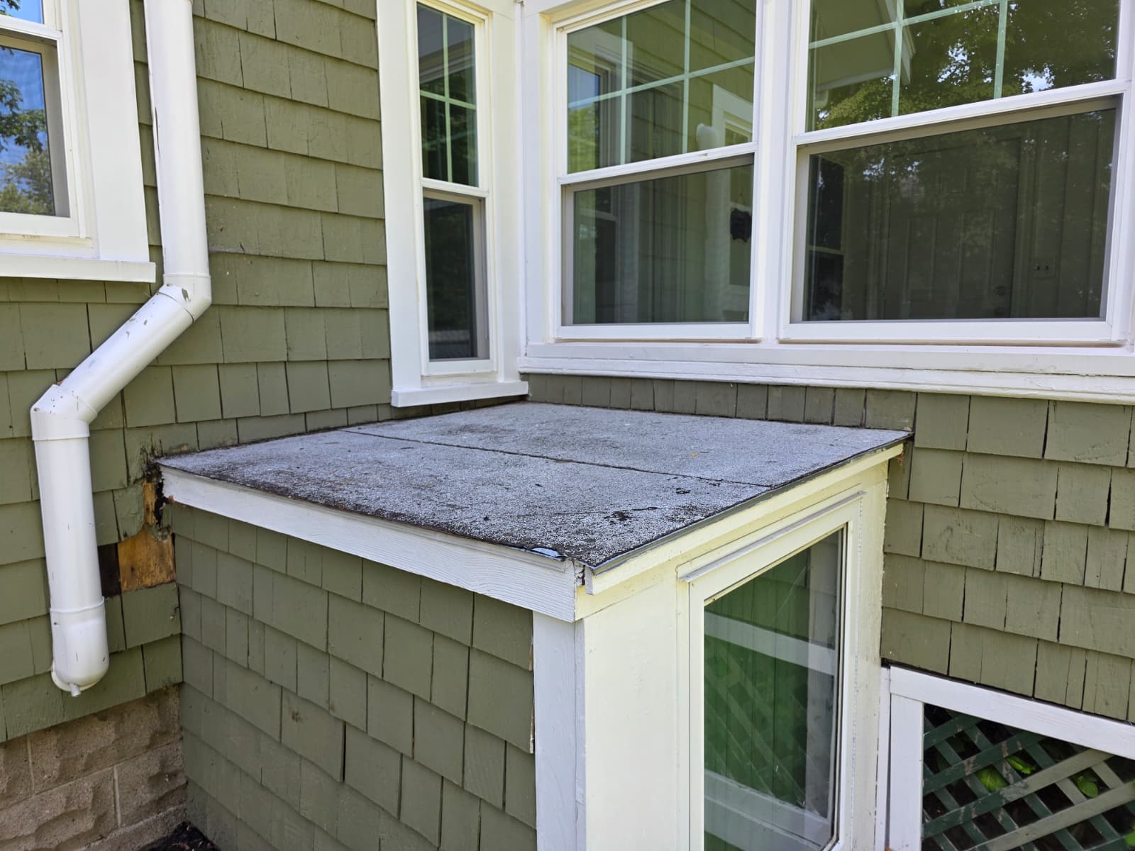 Before Flat Roof in Danvers, MA - Roll Roofing to TPO Conversion